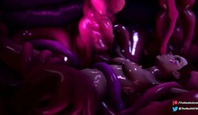 D.va Ravaged by Tentacles in a Sticky, Orgasmic Nest