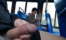 Jerking off on a public bus