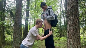 teen twinks matty and aiden were almost caught when they had an outdoor blowjob