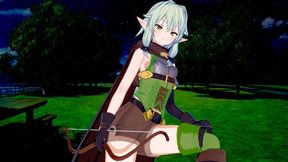 Goblin Slayer: High Elf Archer surprises you in the woods (3D Hentai)
