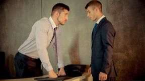 Office sex with horny Leo Domenico and Allen King