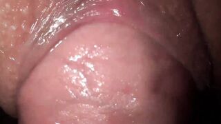 sexy close up plowed with finger into booty and cum into tight twat