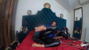 Milfycalla - Foot Fetish &amp; Leather Pants Tease in Bed - Episode 315 (solo)