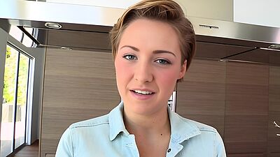 Teens Loves huge Cocks - Sexy short haired gets her ass teased