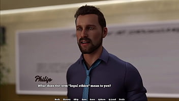 Curvy brunette Britain Girl gets banged in law school anime game