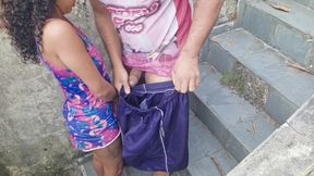 Picking up my stepdaughter on the stairs 100% anal