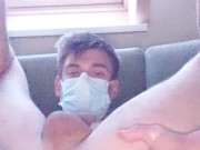 Boy fucks his ass with cucumber
