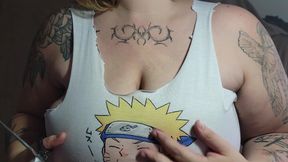 Cutting My Shirt so It Can Fit Them Better (sfw)