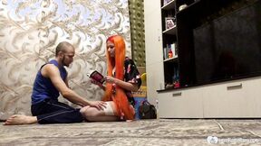 Smoking ginger stepsis gets a hard pecker