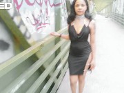 MOTORCYCLE FEMALE BIKER GIVE BLOWJOB TO A RANDOM COCK PUBLIC