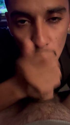 Slow Sucking and Swallowing a Huge Load in Our Hotel Room.