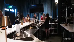 Hotel bartender gets pounded in the bathroom POV