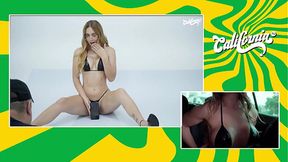 Busty blonde teen offers ride-sharing driver a blowjob, but he refuses