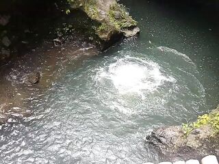 SNATCH FALL public FLASH and PEE #Tourist atraction Waterfall in Jungle