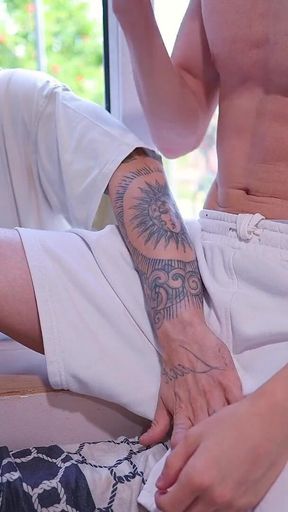 Two Hung Twinks Facefuck a Cute Smooth Twink Then Spitroast His Tight Ass