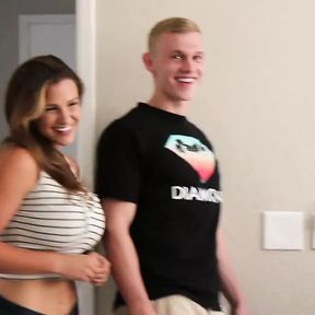 College QB Fucks Hot Teen In Front Of His Girl Friend