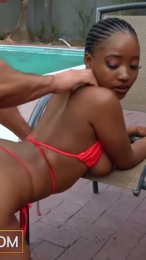 Bubble Butt Black Bikini Model Outdoor Doggystyle Fake Audition   Clip 2