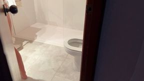 Crazy Step-son is spying step-mom pee in the toilet