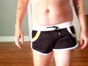 Hairy ginger walking around showing off