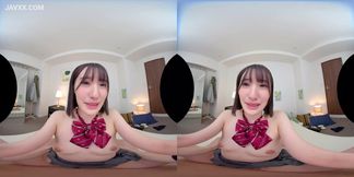 Aoba Haru pleads for a steamy makeout and throat-pounding finish in VR