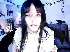 Evil cosplayer striptease