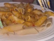 Mia giantess bbw eats and swallows his dough with her tiny, and her belly grows (Vore)