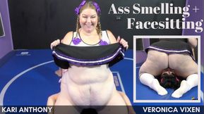 BBW Cheerleader's Ass Smelling and Facesitting ft Kari Anthony and Veronica Vixen