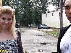 Blonde bimbo endures hardcore deep anal