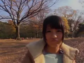 Petite babe Iku Sakuragi sucks and strokes a cock