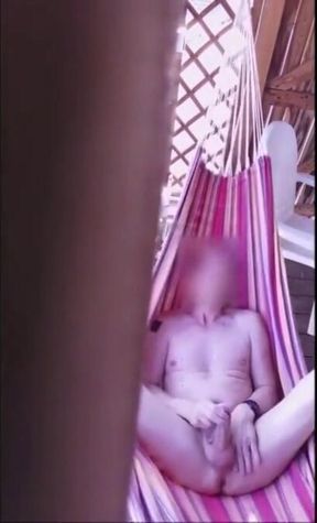 exhibitionist public outdoor cumshot in my hangmat part 1