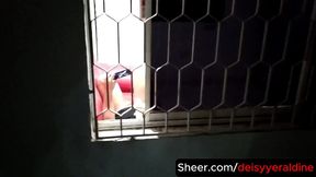 neighbor caught masturbating through the street window. amateur 100% voyeur pleasure