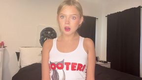 Hooters Shift Ended... I Couldn't Even Make It to the Shower!