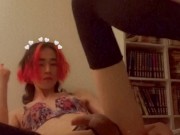 Femboy explodes while fucking her ass