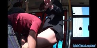 Raucous bus gang bang featuring multiple Asian nymphs