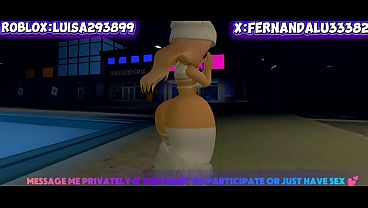 Having sex with a futa fan in a game similar to Brookhaven.