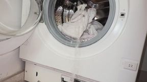 Destructive POV pissing around my apartment washing machine