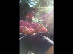 Outdoor Masturbation He Strokes It in the Garden