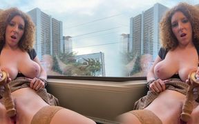 Alone on a Train, I Fuck My Pussy with a Dildo Like a Slut