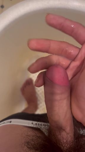 Thrilling moment from "18 year old boy in underwear kevin loves to masturbate in the bathtub"