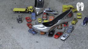Metal Cars crushed under metal Heels