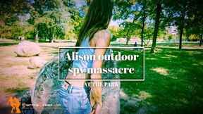 Alison outdoor spy destruction at the park