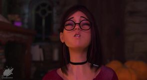 Betty Experimenting with the Eggplant