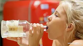 Petite Fair-haired Teen 18+ Monroe Makes Love With Bottle