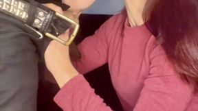 Skinny Redhead Smoking Blowjob: Exhaling Smoke While Swallowing Dick