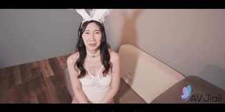 Li Er Bunny Slut Sucks and Rides Cock