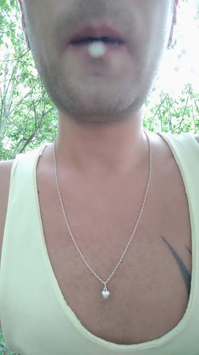 Play with Thick Cum on Lips and Swallow After Guy Left