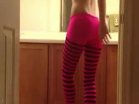 Teen Dancing in the Bathroom