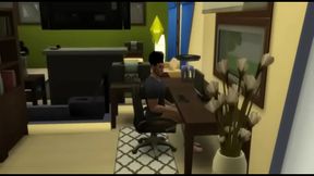 Sim Wanks Intensely in Animated Gay Masturbation Scene