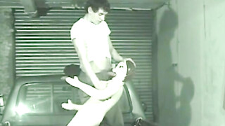 Naughty young gay stuffing his dick in sex doll on the car