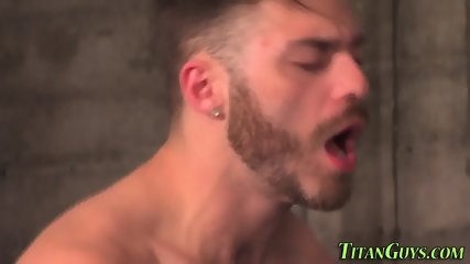 Rimmed buff prisoner cums